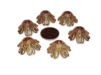 Large Brass Filigree Bead Caps- 21mm- Made in USA