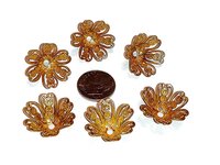 Large Brass Filigree Bead Caps- 21mm- Made in USA