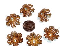 Large Brass Filigree Bead Caps- 21mm- Made in USA