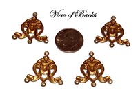 Brass Art Nouveau Style Four Loop Connectors- Made in USA