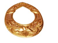 Brass Huge Art Nouveau Style Floral Pendant- Made in USA 76mm