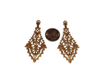 Fancy Brass Filigree Pendant/Earring Drops-USA