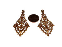Fancy Brass Filigree Pendant/Earring Drops-USA