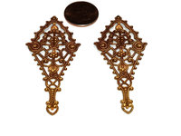 Fancy Brass Filigree Pendant/Earring Drops-USA