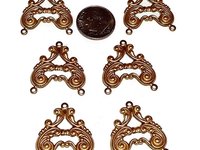 Brass Art Nouveau Style Three Loop Connectors -Made in USA