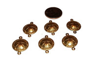Brass Round 14mm Connectors with two Loops -USA