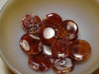 Fire Crackle Agate Coin Beads