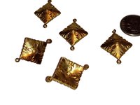 Shiny Brass Dapped Connectors 27x20mm