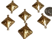 Shiny Brass Dapped Connectors 27x20mm