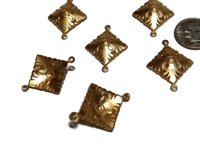 Shiny Brass Dapped Connectors 27x20mm