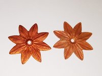Vintage Rosette Japanese Copper Stamping 31mm