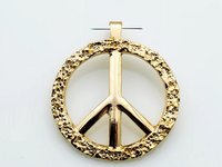 Gold Plated Fancy Peace Sign Pendant NOS