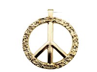 Gold Plated Fancy Peace Sign Pendant NOS