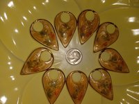Gold Plated Steel Pendant With Elegant Epoxy Design-2 pcs