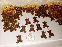 Adorable Teddy Bear Charm with Heart in Center -10 pcs