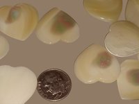 Genuine Mother of Pearl Heart Shaped Pendant 25mm