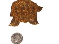 Vintage Decorative Gold Plate Brass Flower Stamping