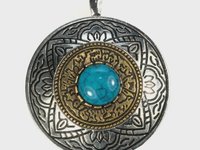 Large Premier Design Vintage Composite Turquoise Pendant