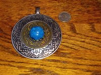 Large Premier Design Vintage Composite Turquoise Pendant