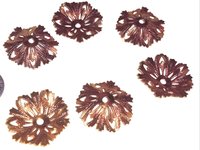 Rose Gold Plated Bead Caps 22mm - Set of 6