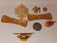 Unique Freeform Vintage Brass Stampings Made in USA Lot