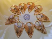Gold Plated Steel Pendant With Elegant Epoxy Design-2 pcs