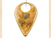 Gold Plated Steel Pendant With Elegant Epoxy Design-2 pcs