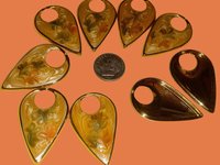 Gold Plated Steel Pendant With Elegant Epoxy Design-2 pcs