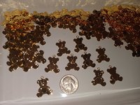 Adorable Teddy Bear Charm with Heart in Center -10 pcs