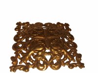 Vintage Raw Brass Ornate Stamping,  Baroque Victorian Floral 57mm x 57mm