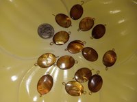 Brown Mother of Pearl Flat Oval Beads 20 x 15mm