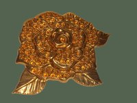Vintage Decorative Gold Plate Brass Flower Stamping