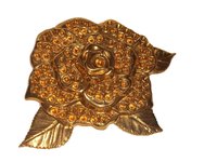Vintage Decorative Gold Plate Brass Flower Stamping