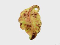 Vintage Handpainted Ceramic Leaf Pendant