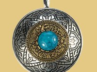 Large Premier Design Vintage Composite Turquoise Pendant