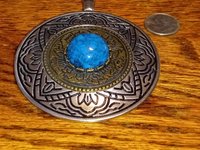 Large Premier Design Vintage Composite Turquoise Pendant