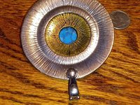 Large Premier Design Vintage Composite Turquoise Pendant