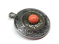 Vintage Faux Coral Large Pendant 64mm