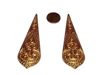 Ornate Brass Stampings Long 78mm Findings- Made in USA