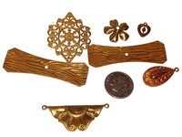 Unique Freeform Vintage Brass Stampings Made in USA Lot