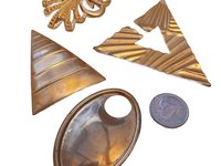 Unique Freeform Vintage Brass Stampings Made in USA Lot