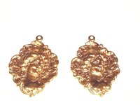 Solid Brass Victorian Style Ladies Portrait Charm -USA