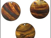 Natural Brown Mother of Pearl Round Pendants