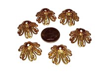 Strong Large Solid Brass Filigree Bead Caps- 21mm- Made in USA