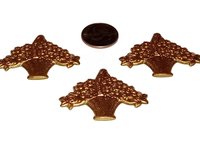 Solid Brass Flower and Basket Stamping -USA