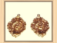 Solid Brass Victorian Style Ladies Portrait Charm -USA