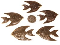Large Detailed Gold Plated Fish Pendant NOS
