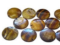 Natural Brown Mother of Pearl Round Pendants