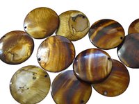 Natural Brown Mother of Pearl Round Pendants