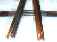 6" Hair sticks, brown horn end-drilled
